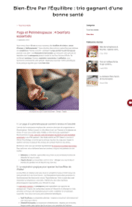 Article SEO concernant les bienfaits du yoga à la périménopause
